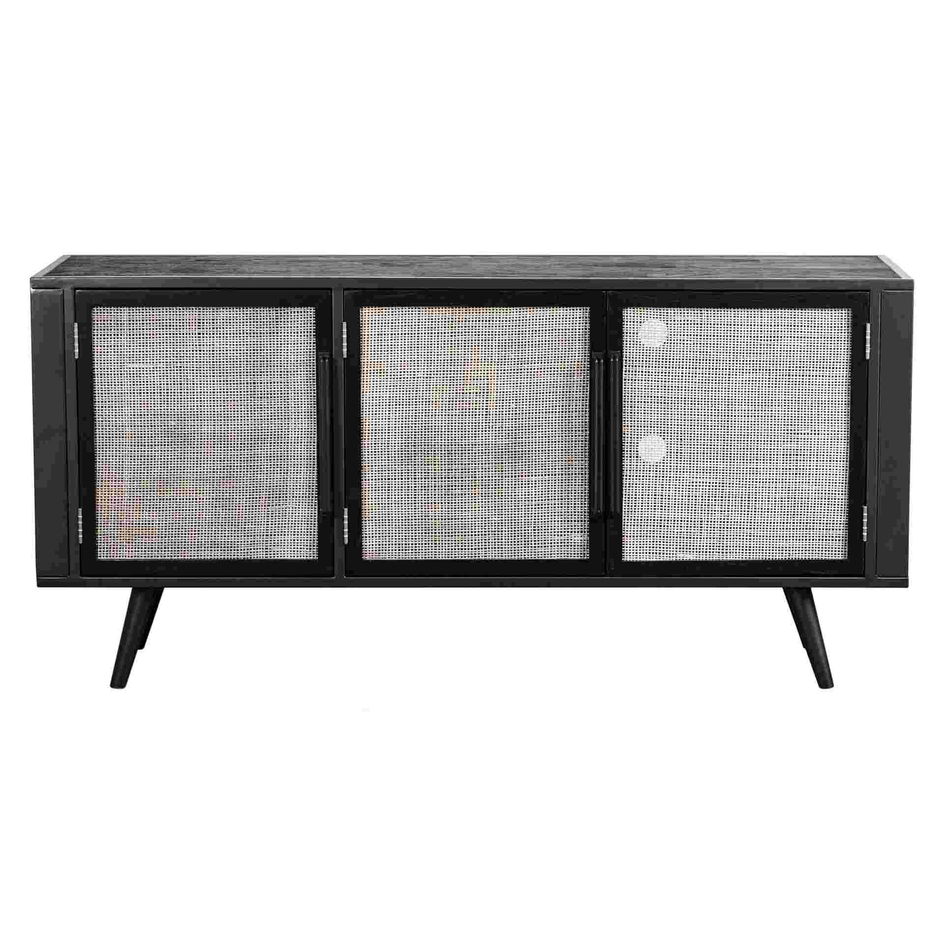 TV-Board Nordic Mindi Rattan mit 3 Türen, 160 cm