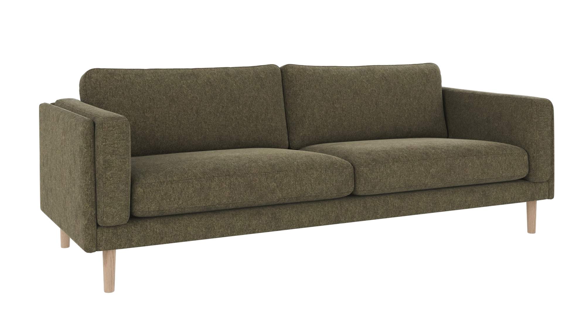 Sofa Braden 3-Sitzer, Beine Weiß pigmentiert, Bezug Brenda Grün