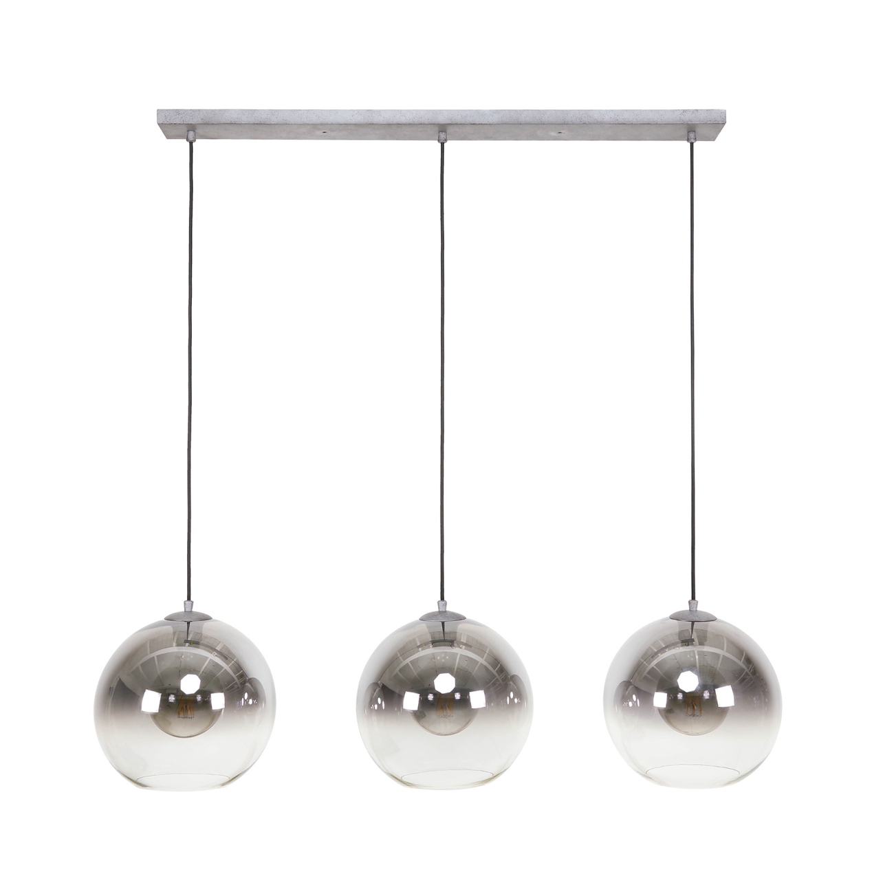 Hängeleuchte Fumbabu 3-flammig - Rauchglas mit Farbverlauf, inkl. LED