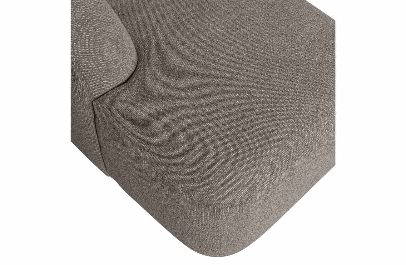 Sofa Sloping U-Form aus Melange-Stoff, Grau