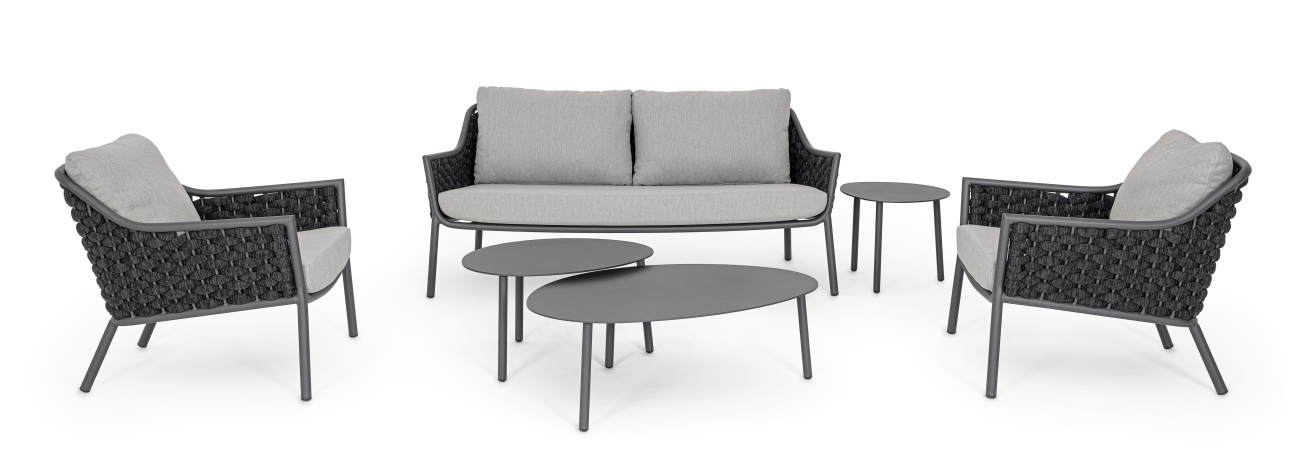 Gartensofa Everly aus Aluminium, Anthrazit