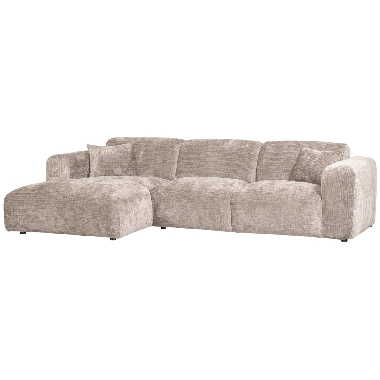 Chaiselongue Cloud aus Chenille-Stoff Links, Natur