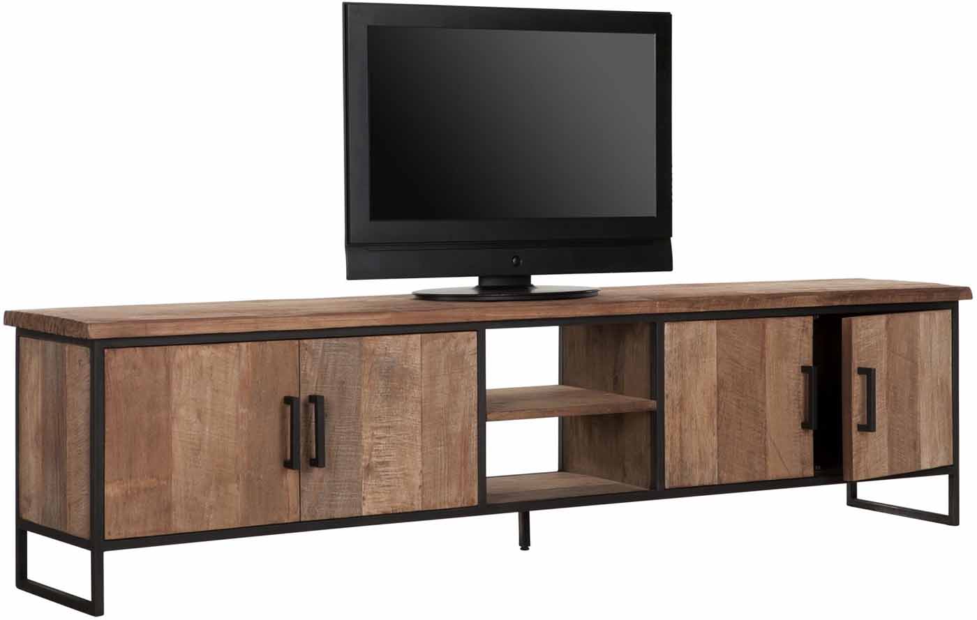 TV Board Beam mit Türen, 220 cm Natur