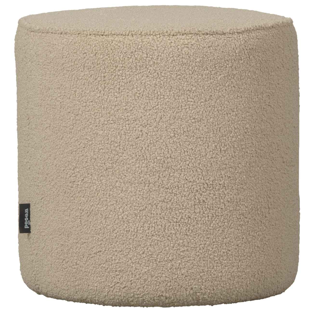 Hocker Sara aus Teddystoff Sand, Ø 46 cm