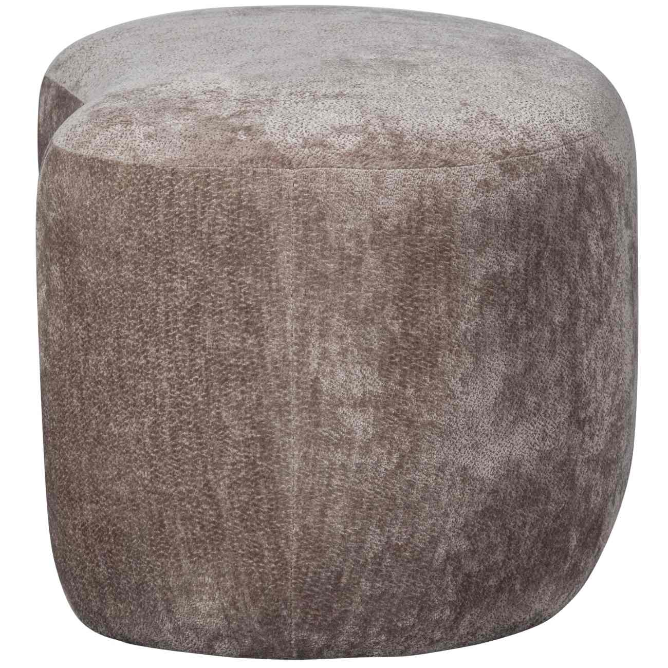 Hocker Popular aus Chenille-Stoff, Taupe