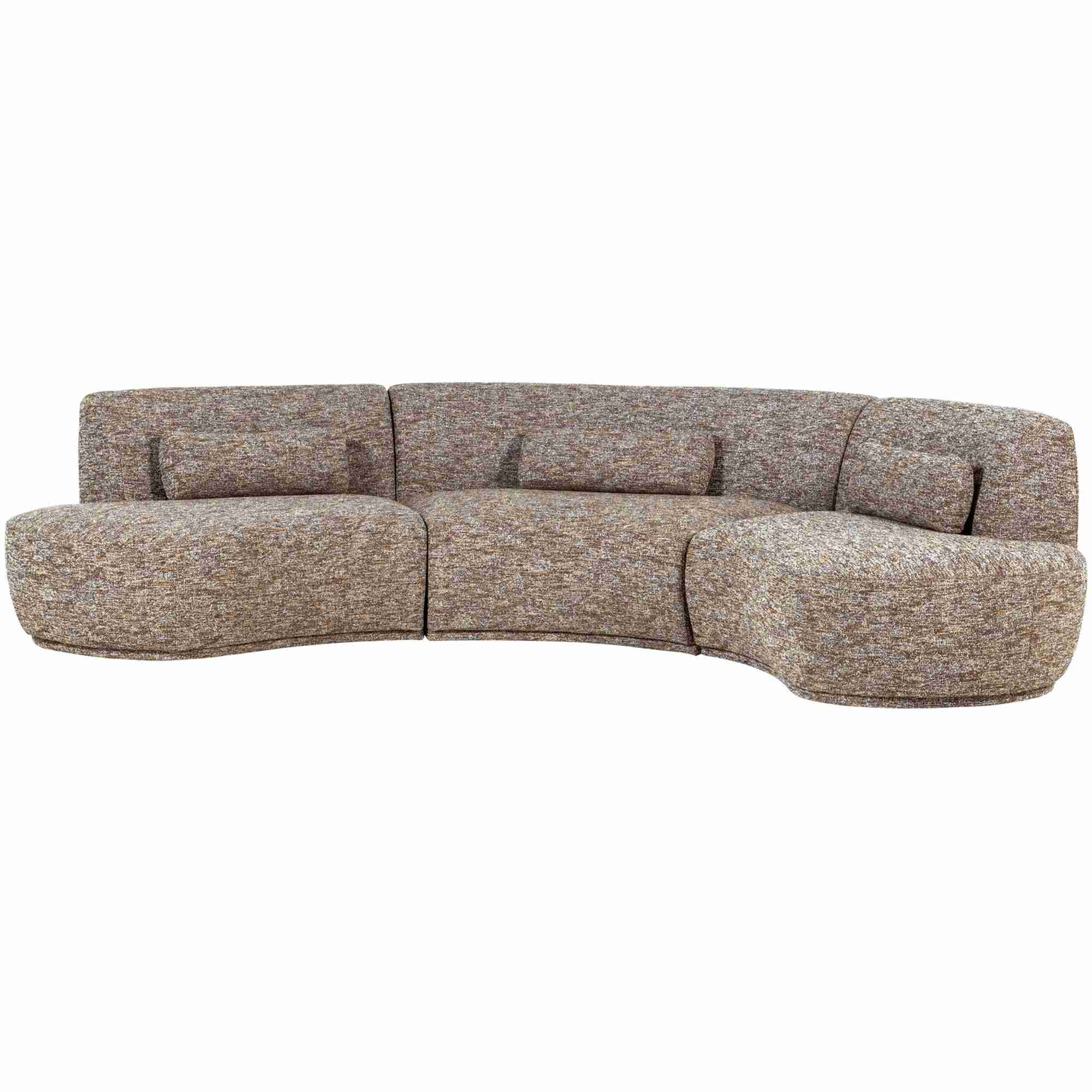 Sofa Batavier 6-Sitzer Halbrund - Melange-Stoff, Hellbraun