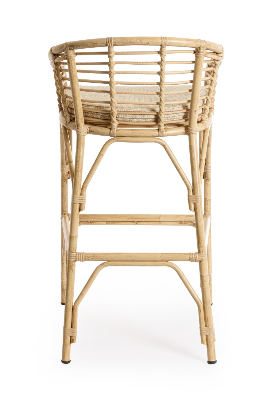 Gartenbarhocker Alaida aus Rattan, Natur