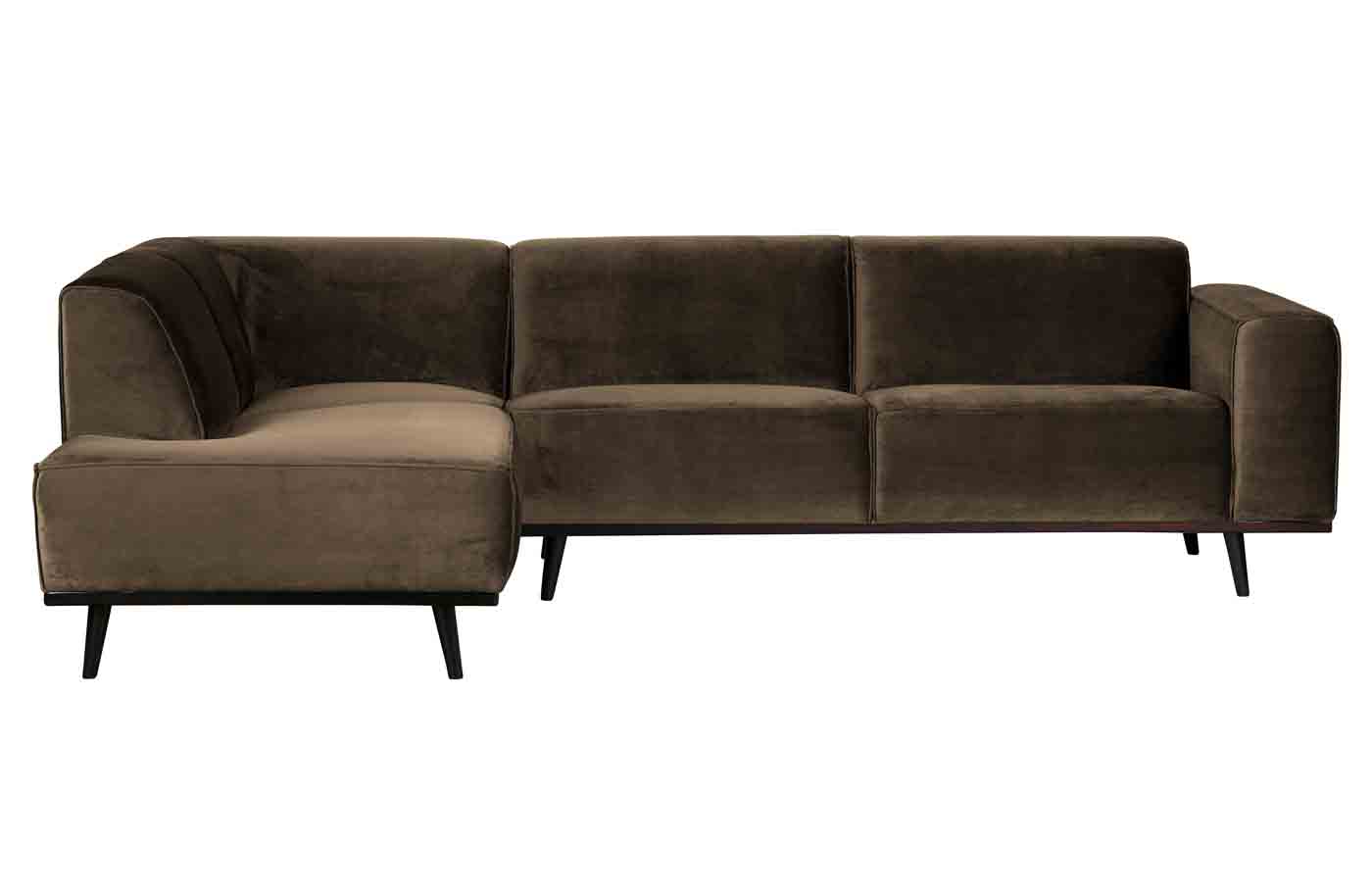 Ecksofa Statement Samt, links Taupe