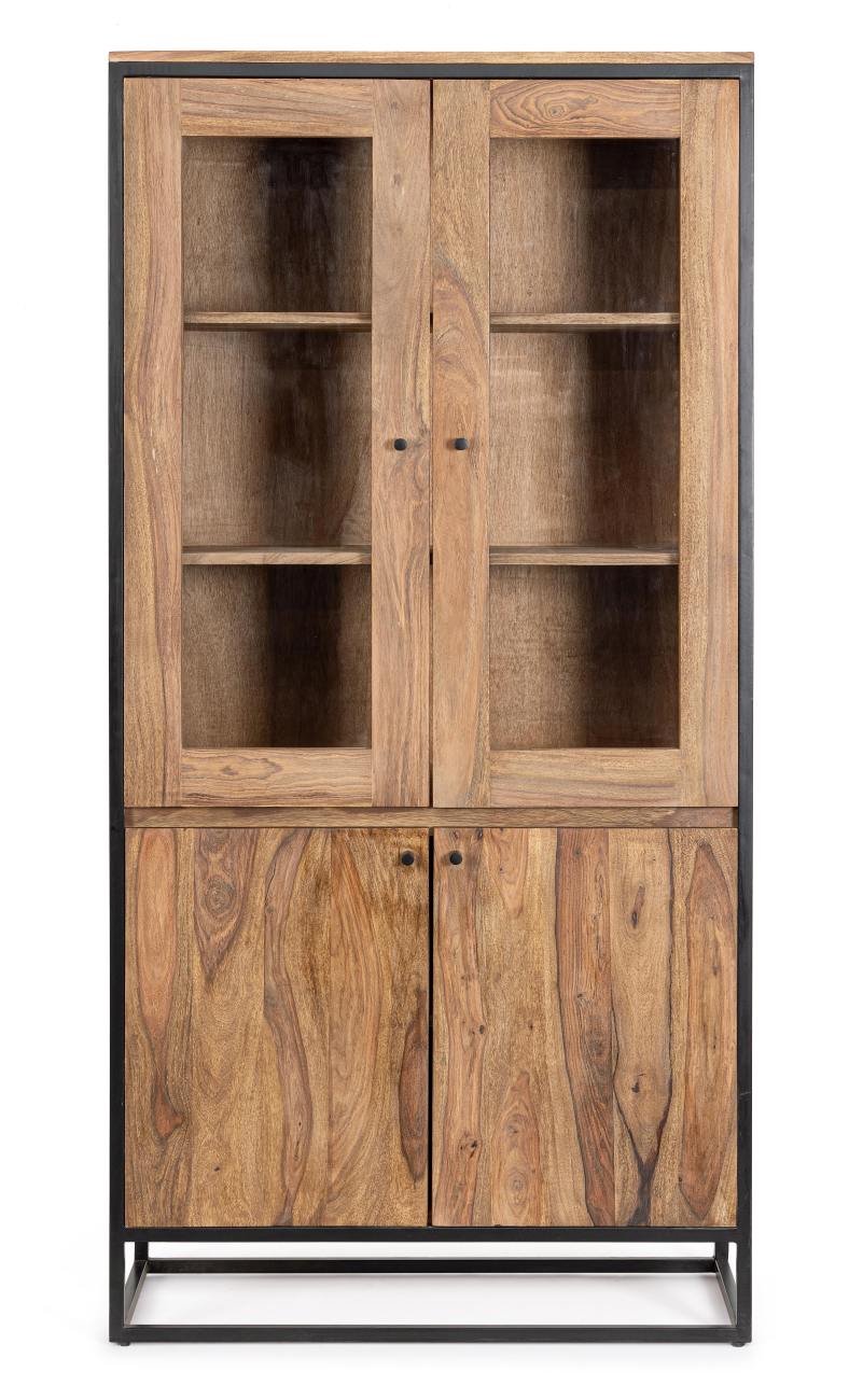 Vitrine Nartan aus Sheesham-Holz, 88 cm