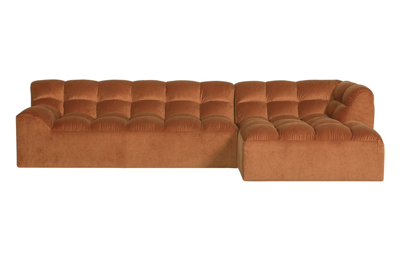 Ecksofa Allure aus Samt Rechts, Terra