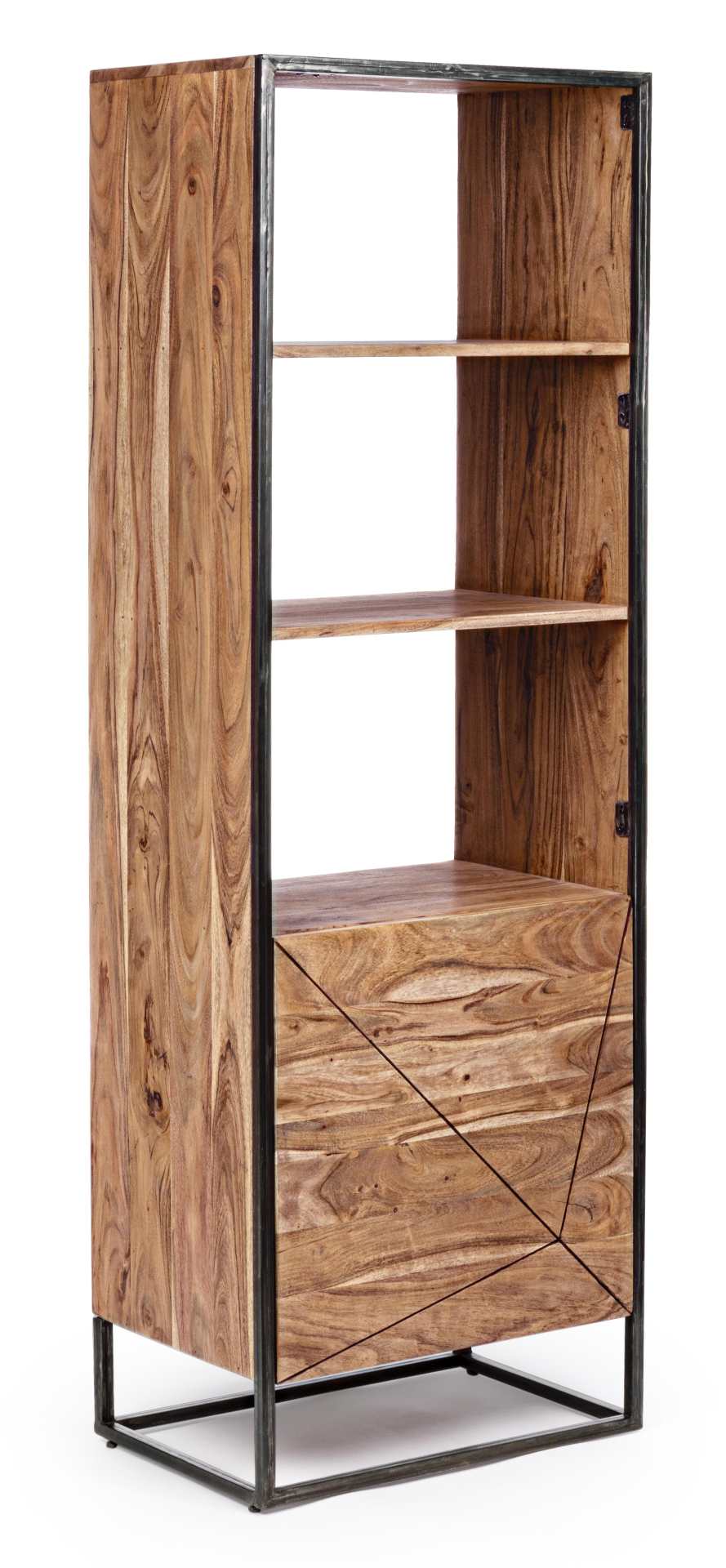 Bücherregal Egon aus Akazienholz, 1 Tür Bücherregal Egon aus Akazienholz, 1 Tür