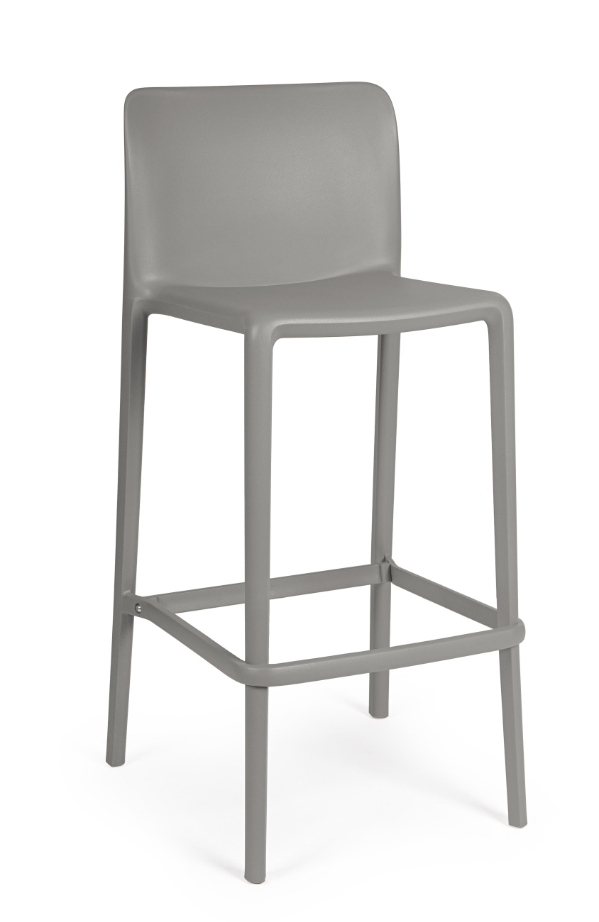 Barhocker Chloris 4er-Set aus Kunststoff, Grau