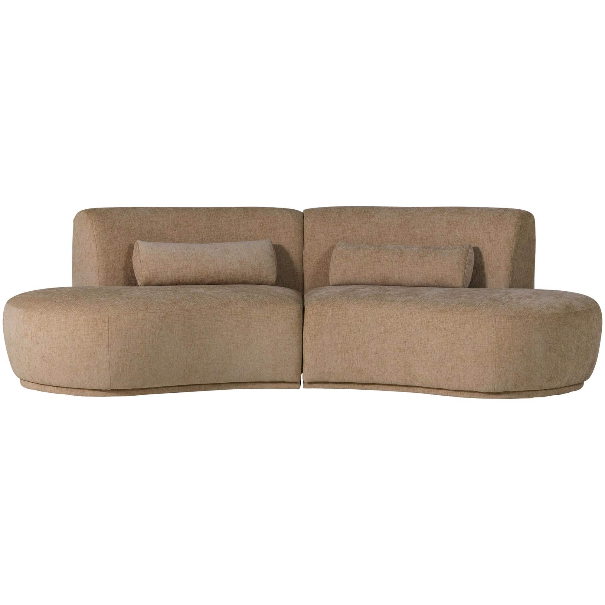 Sofa Batavier 4-Sitzer Halbrund - Webstoff, Hellbraun