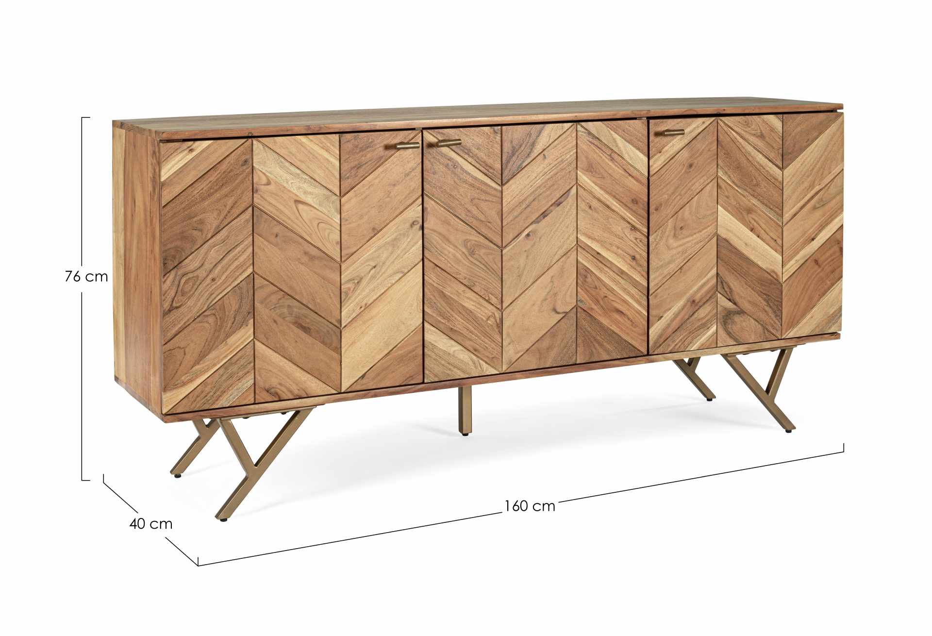 Sideboard Raida aus Akazienholz, 160 cm