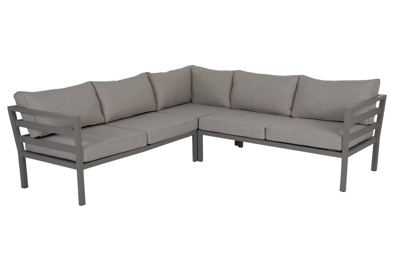 Gartenecksofa Weldon mit Kissen, Beige