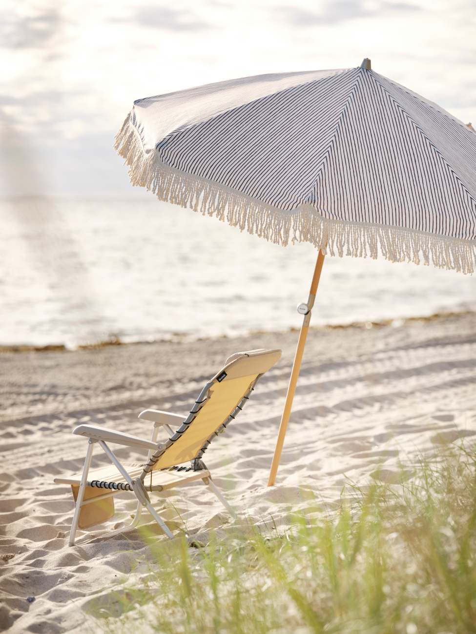 Sonnenschirm Gatsby Ø 185 cm, Grau / Weiß