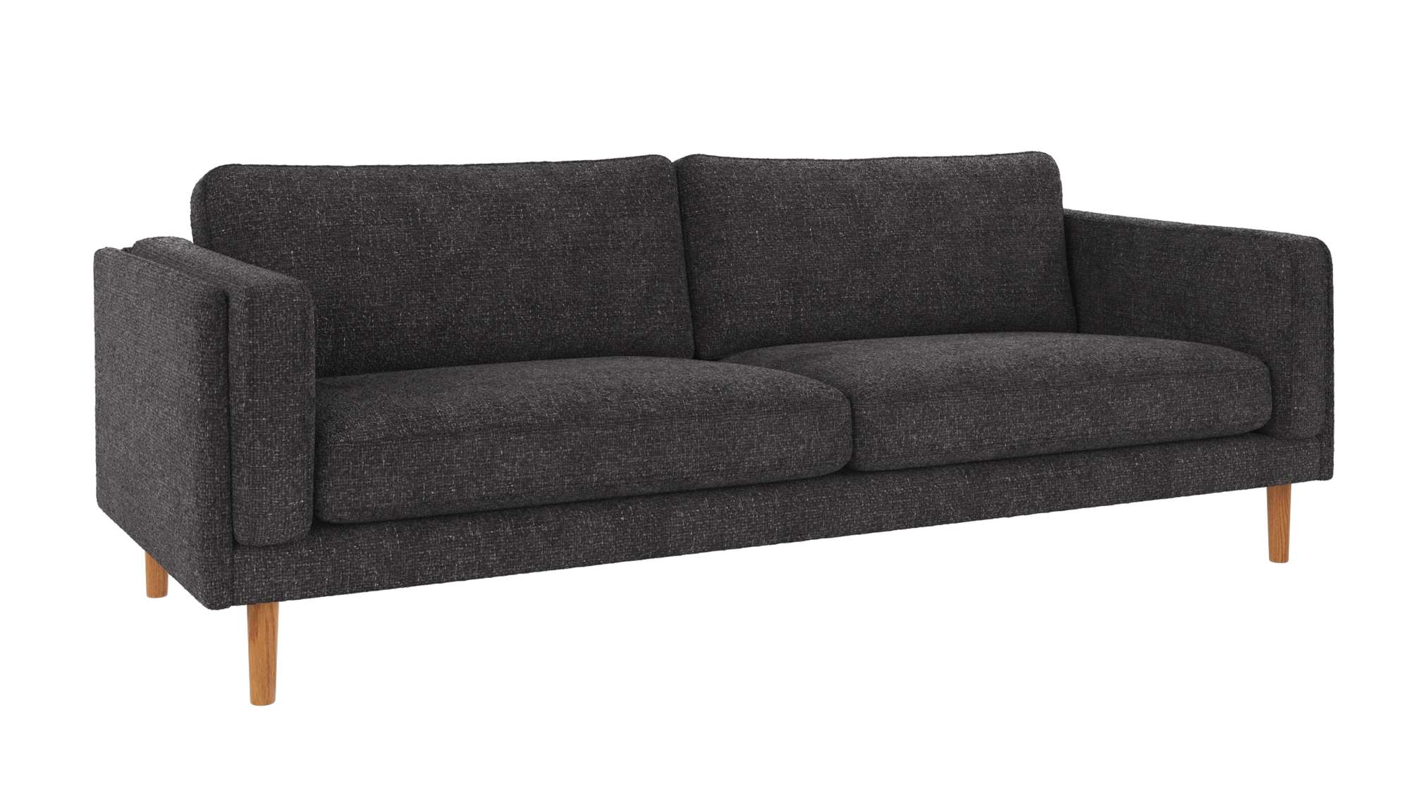 Sofa Braden 3-Sitzer, Beine Eiche, Bezug Robin Dunkelgrau