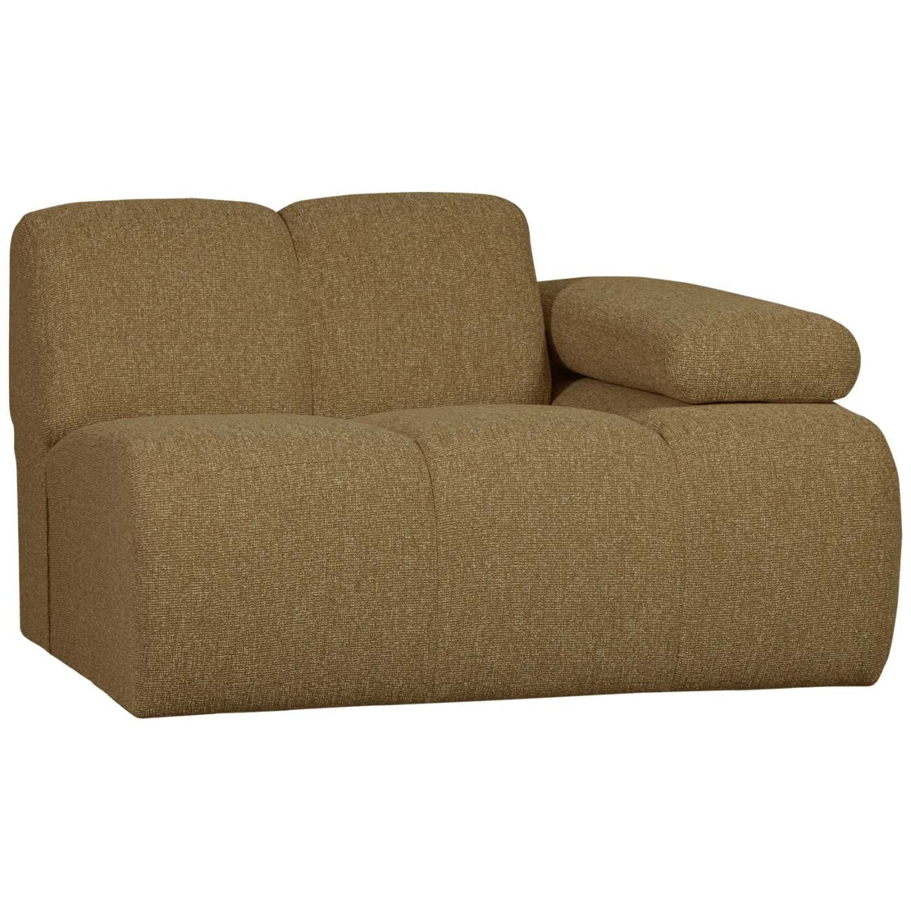 Modulsofa Mojo Boucle 1er Arm-Rechts, Gelb/Braun