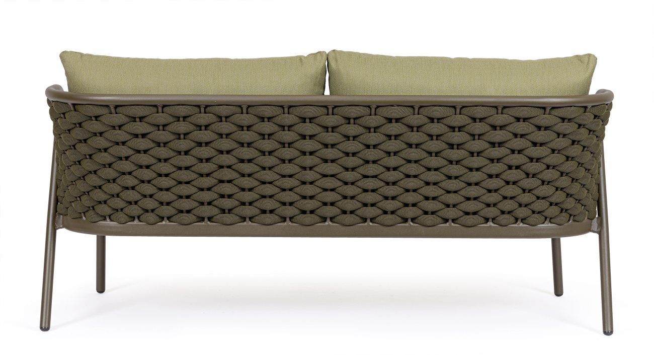 Gartensofa Harlow aus Aluminium, Olive