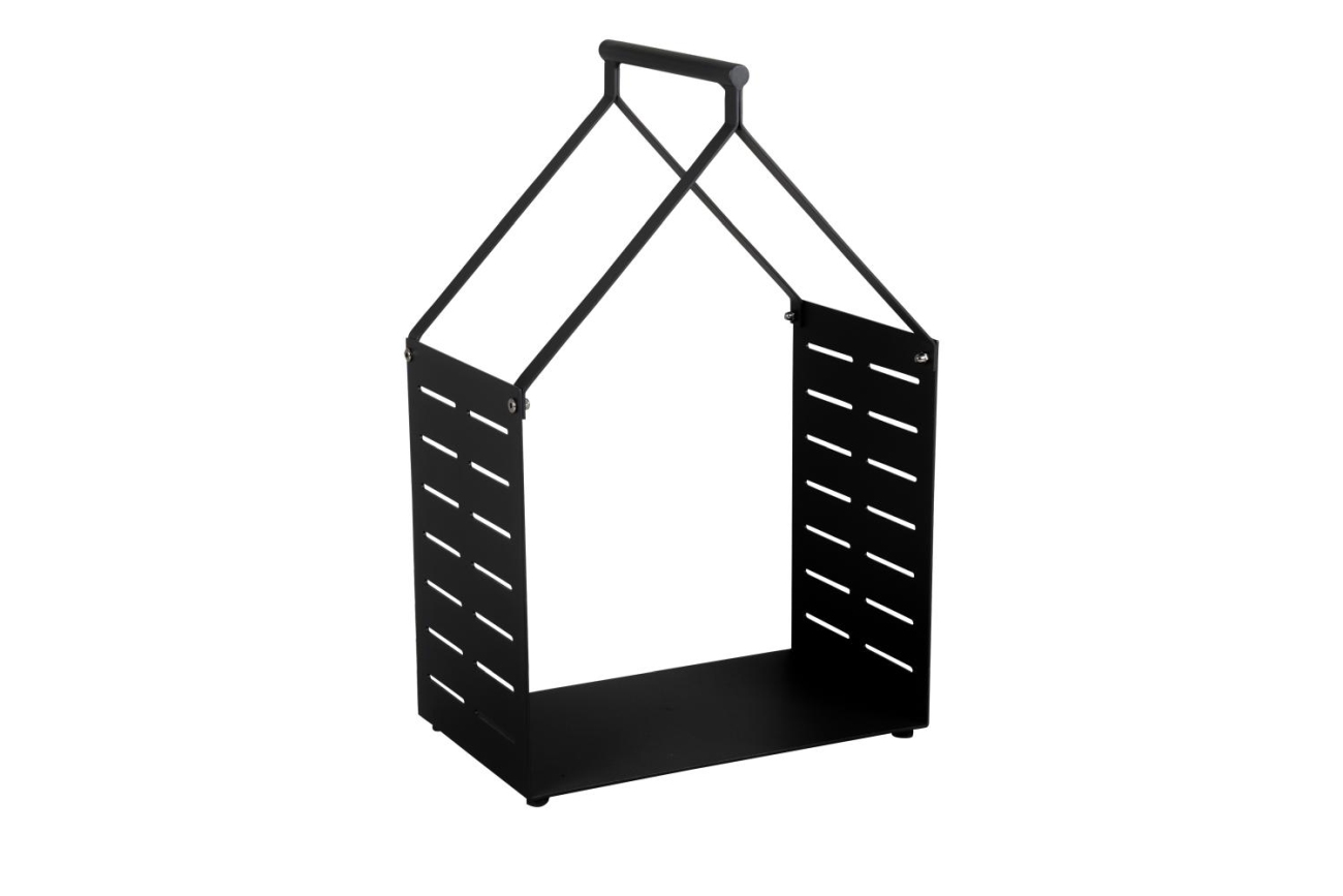 Kaminholzregal Belfort aus Aluminium, Schwarz