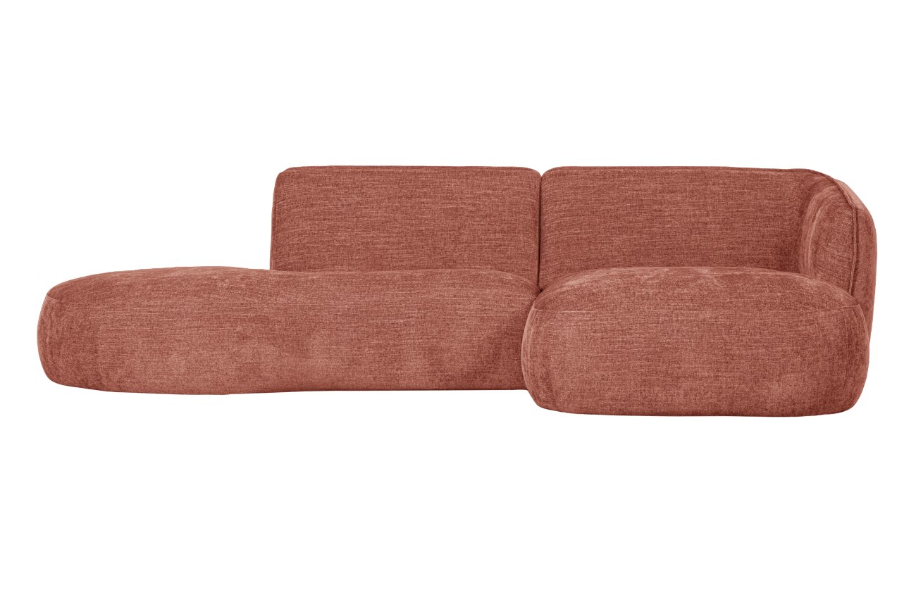 Ecksofa Polly aus Webstoff Rechts, Rosa