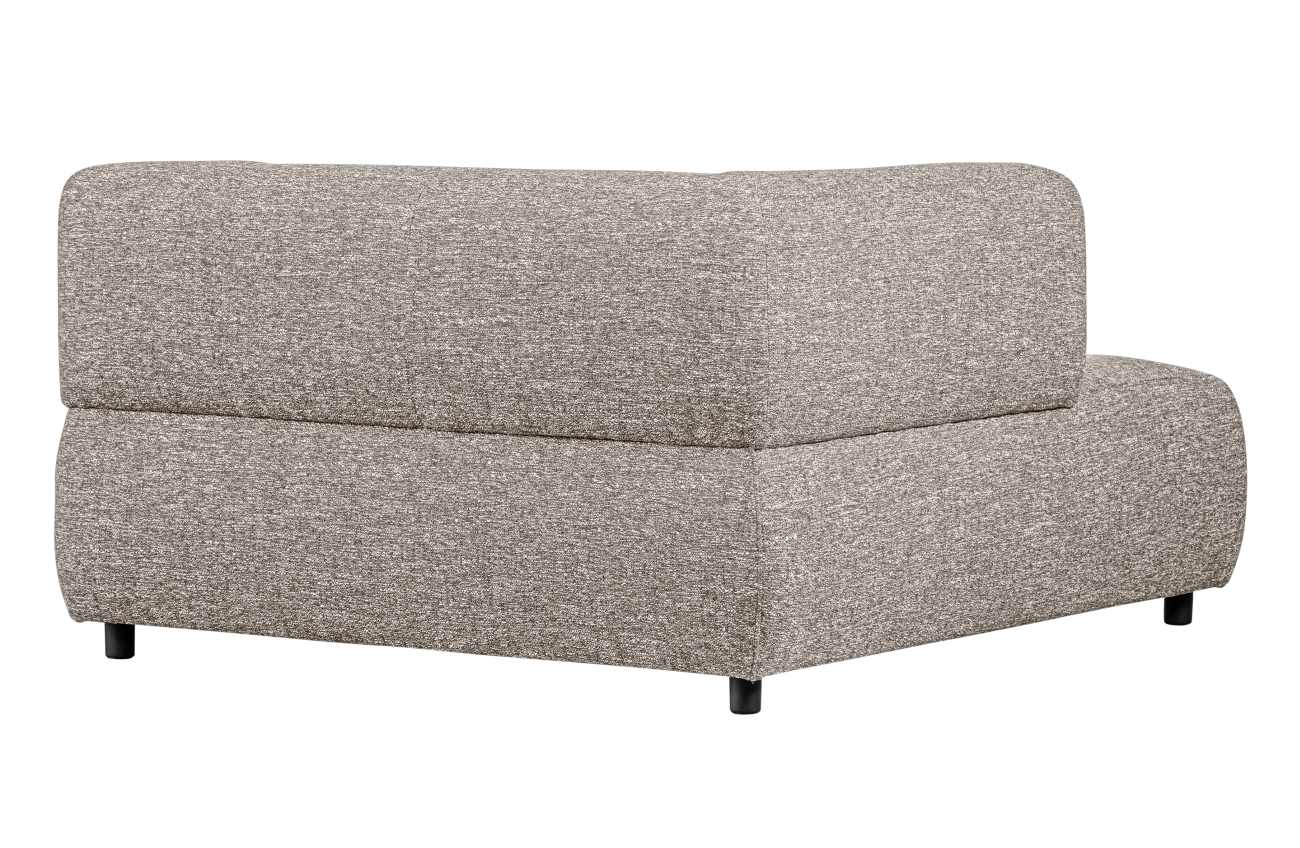 Modulsofa Louis Chaiselongue aus grobmaschigen Stoff Links, Hellgrau