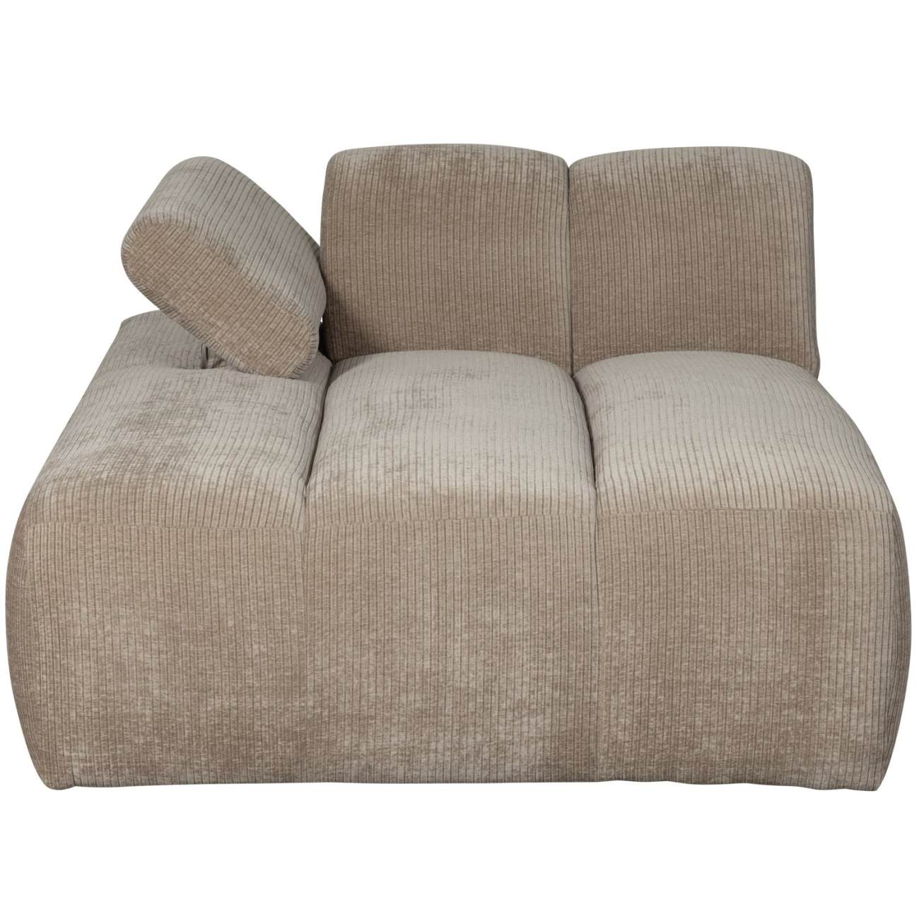 Modulsofa Mojo Flachcord Chaiselongue-Links, Sand