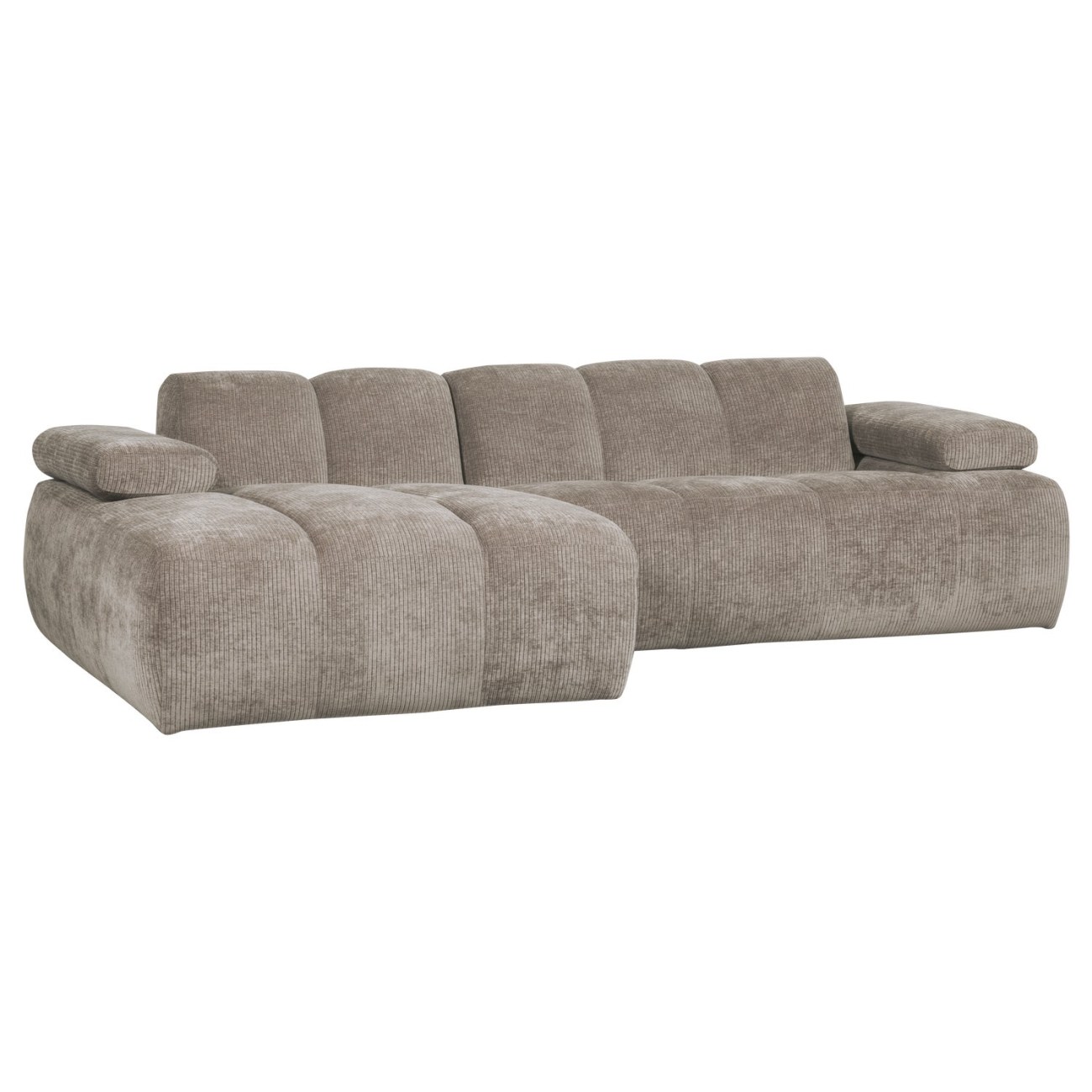 Chaiselongue Mojo aus Flachcord Links, Dunkelsand