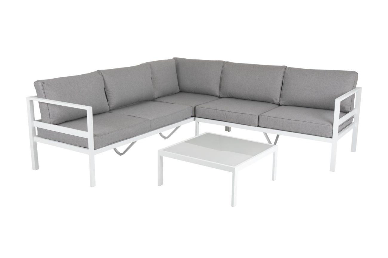 Gartencouchtisch Leone 90x90 cm, Weiß