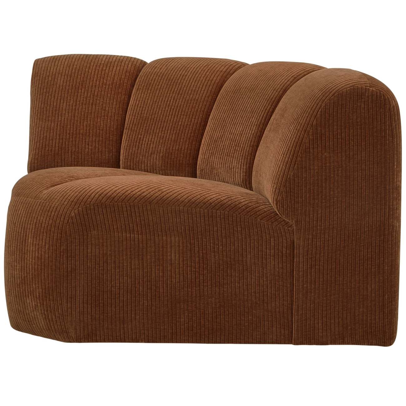 Modulsofa Mojo Flachcord Eck-Element, Rostbraun