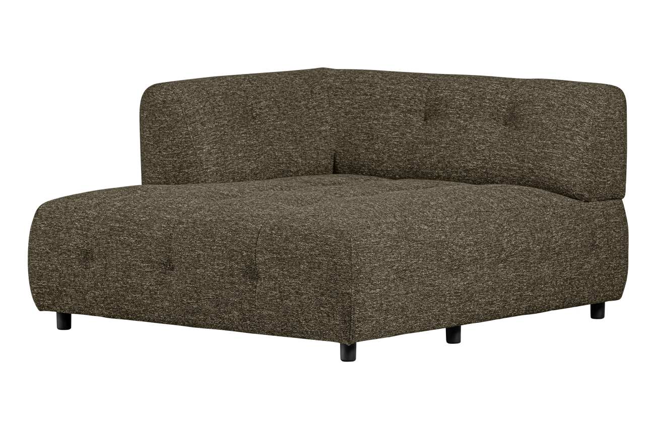 Modulsofa Louis Chaiselongue aus grobmaschigen Stoff Links, Grün