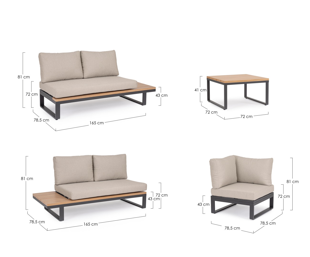 Gartenecksofa Zelmar Inkl. Couchtisch