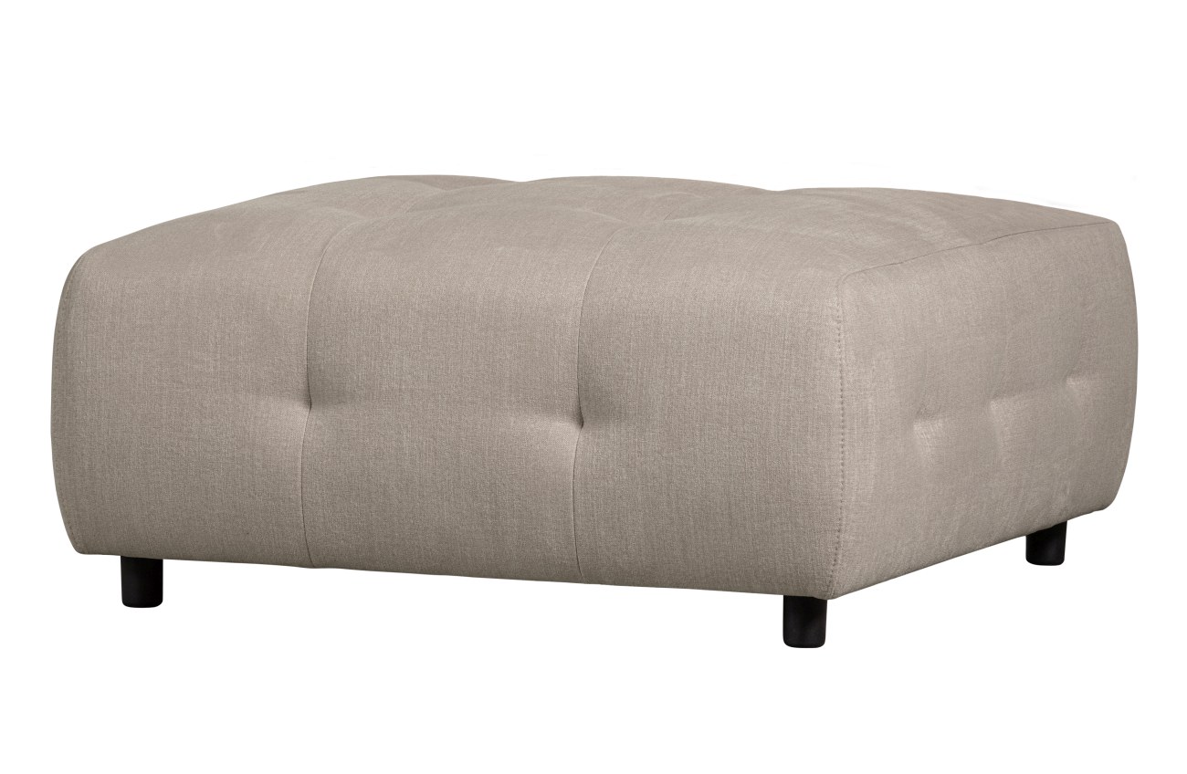 Hocker Louis aus Flachgewebe, Creme