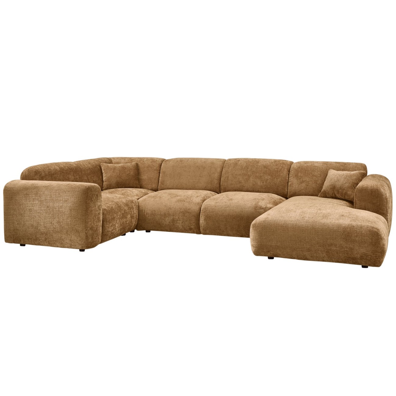 Ecksofa Cloud aus Chenille-Stoff Links, Honiggelb