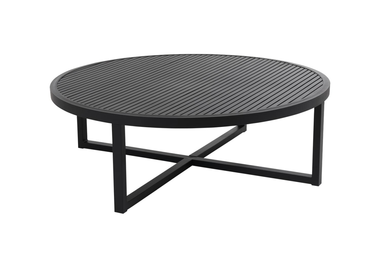 Gartencouchtisch Vevi Ø 100 cm, Schwarz