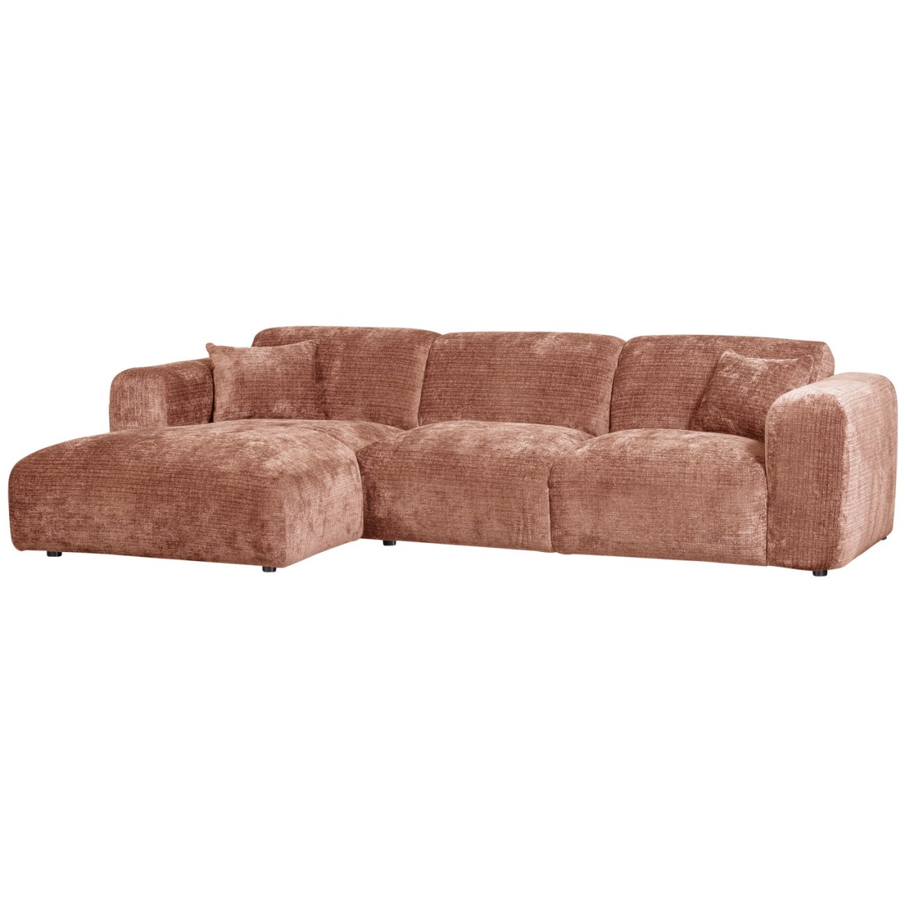 Chaiselongue Cloud aus Chenille-Stoff Links, Terra