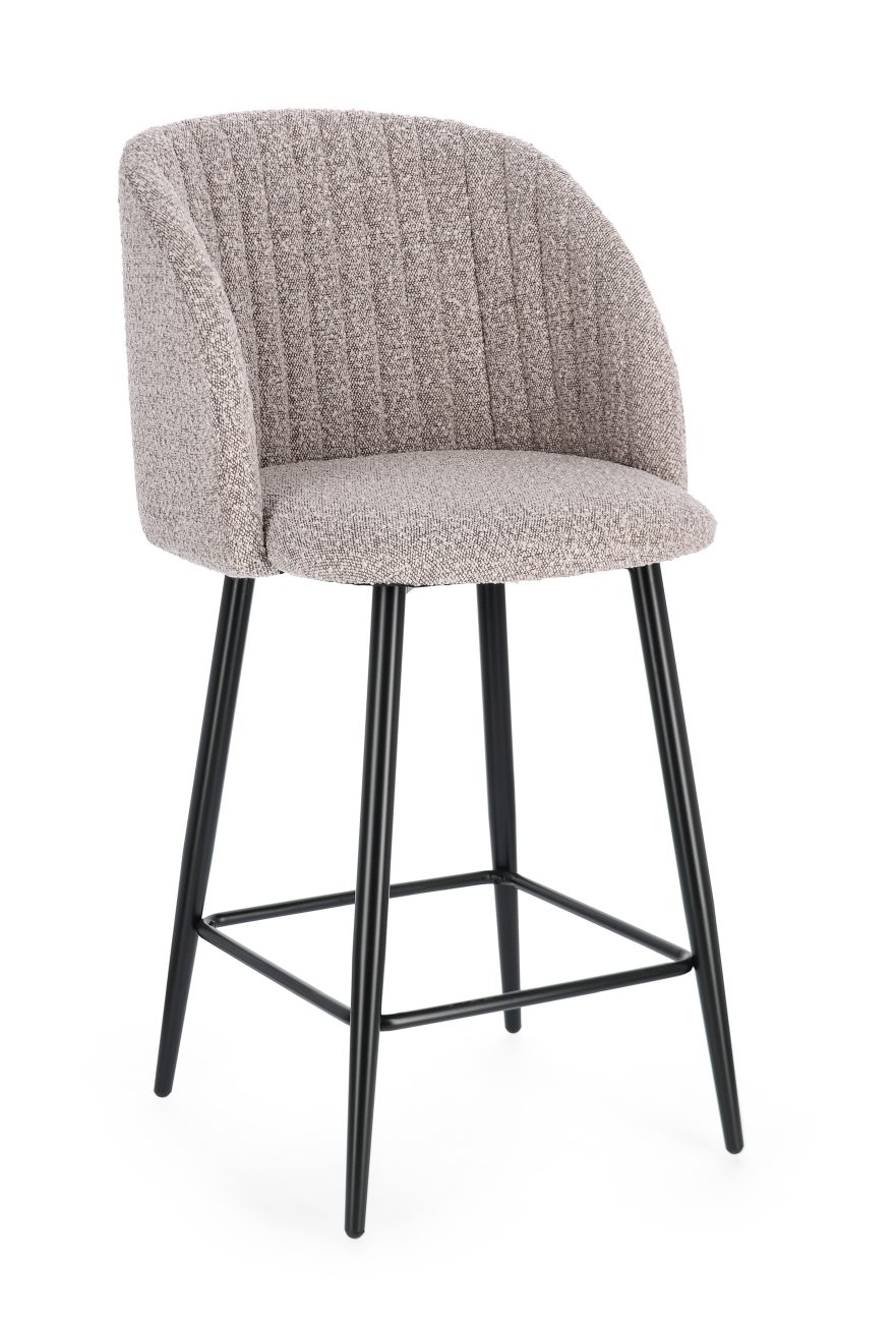 Barhocker Queen aus Boucle-Stoff, Braun