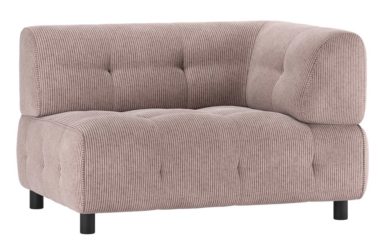 Modulsofa Louis aus Rippstoff Rechts, Rosa