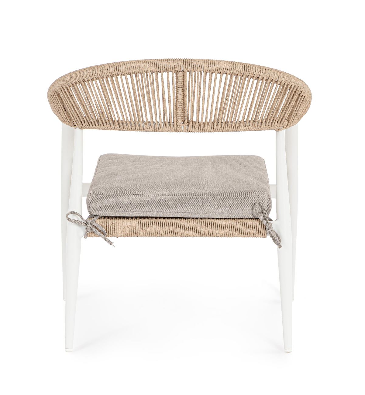 Gartensessel Jandia aus Aluminium, Weiß / Beige
