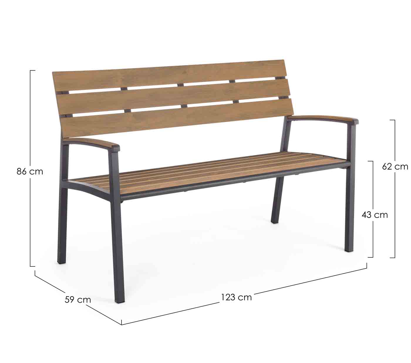 Gartenbank Isak aus Aluminium und Polyholz, Anthrazit