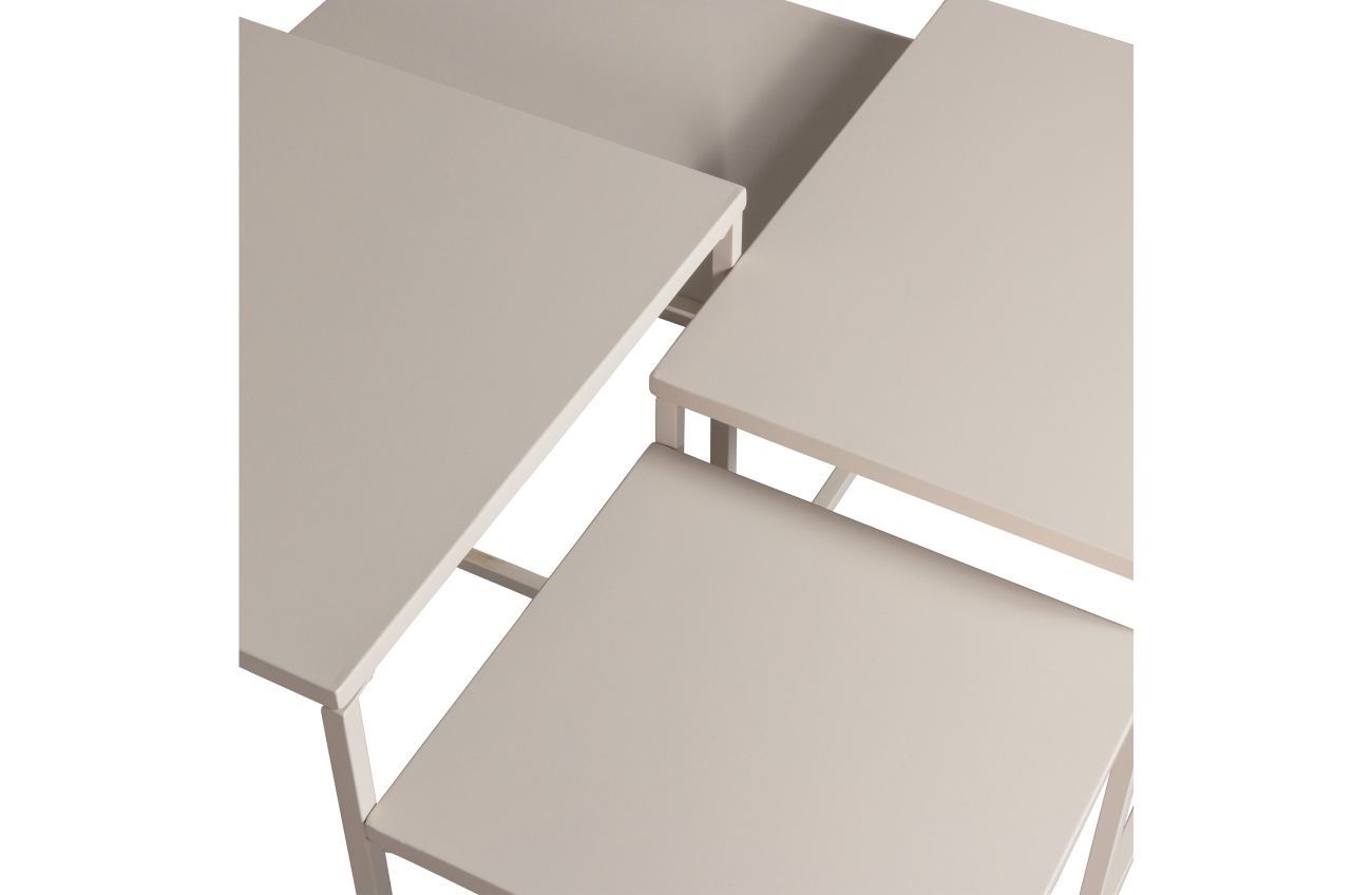 Couchtisch Mida aus Metall, Creme