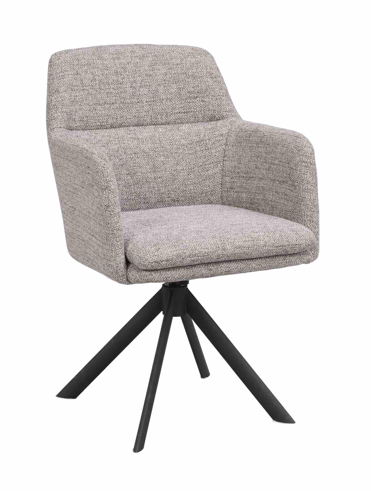 Stuhl Gladstone 2er Set mit Armlehnen, drehbar, Dunkelbeige