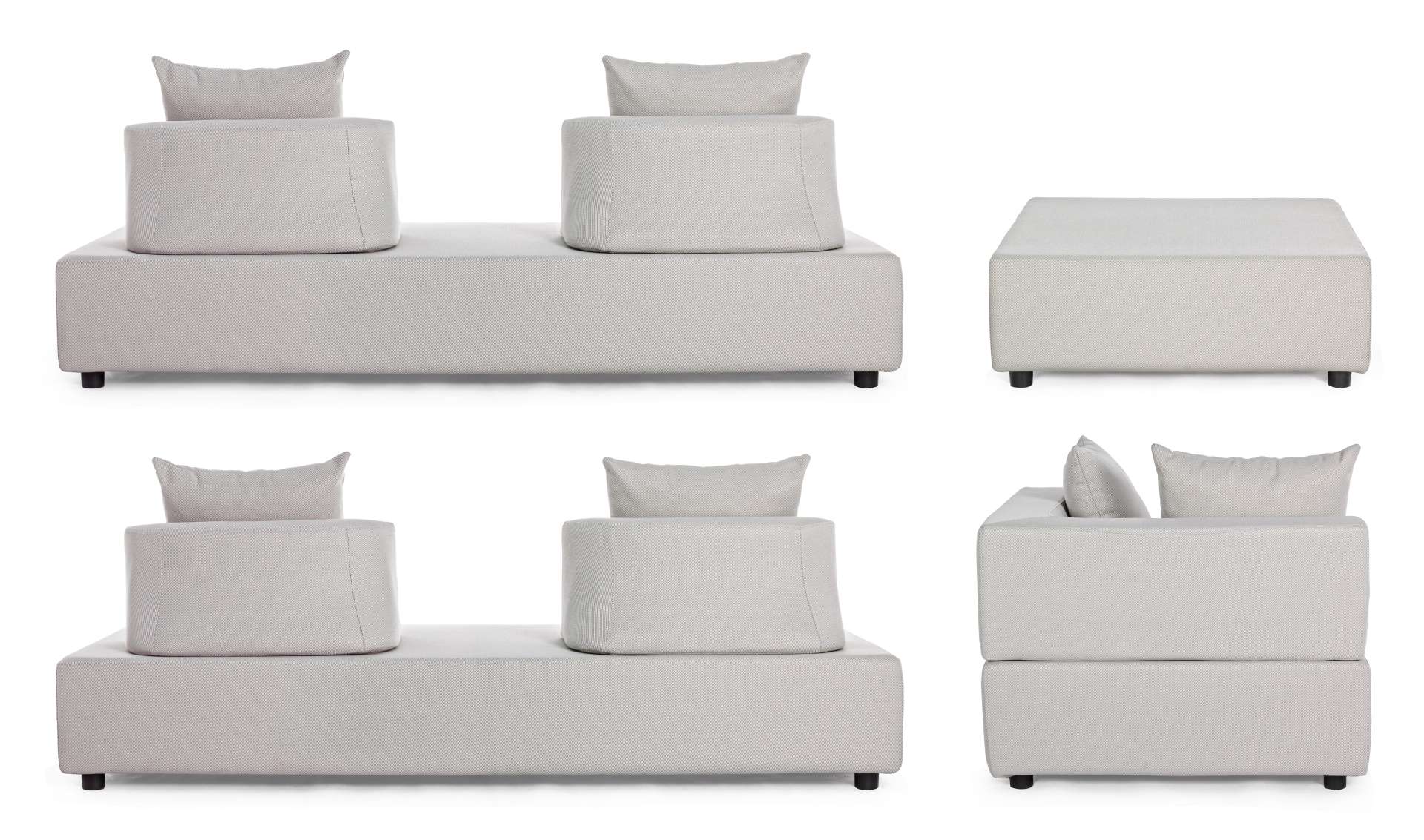 Gartenlounge Sofa Piper mit Kissen und verstellbarer Rückenlehne