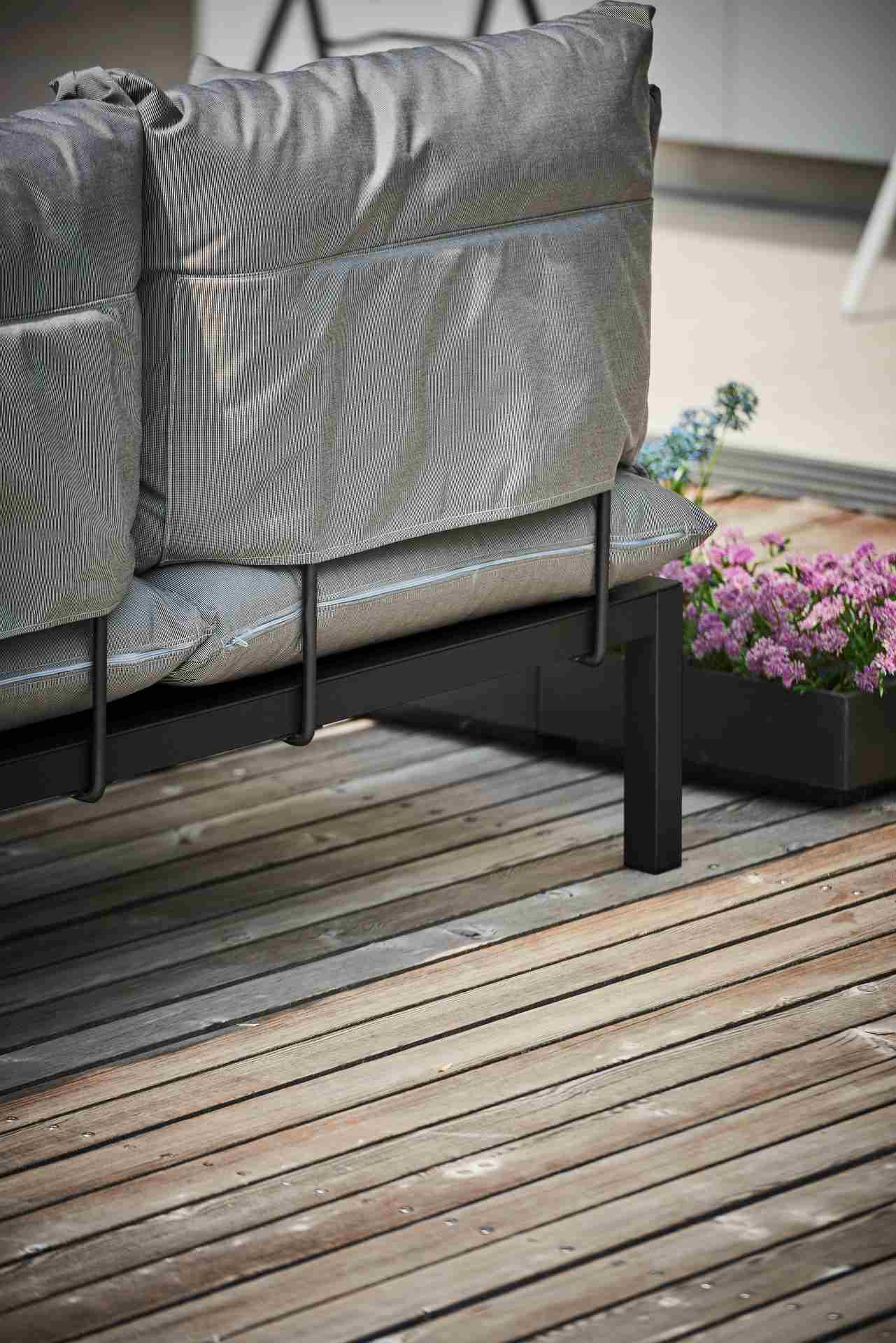 Gartenlounge Domino 6er-Set mit Ablage, Taupe/Taupe