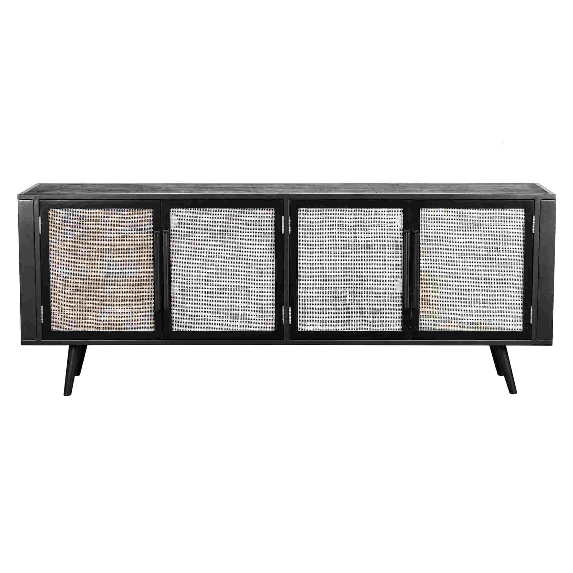 TV-Board Nordic Mindi Rattan mit 4 Türen, 200 cm