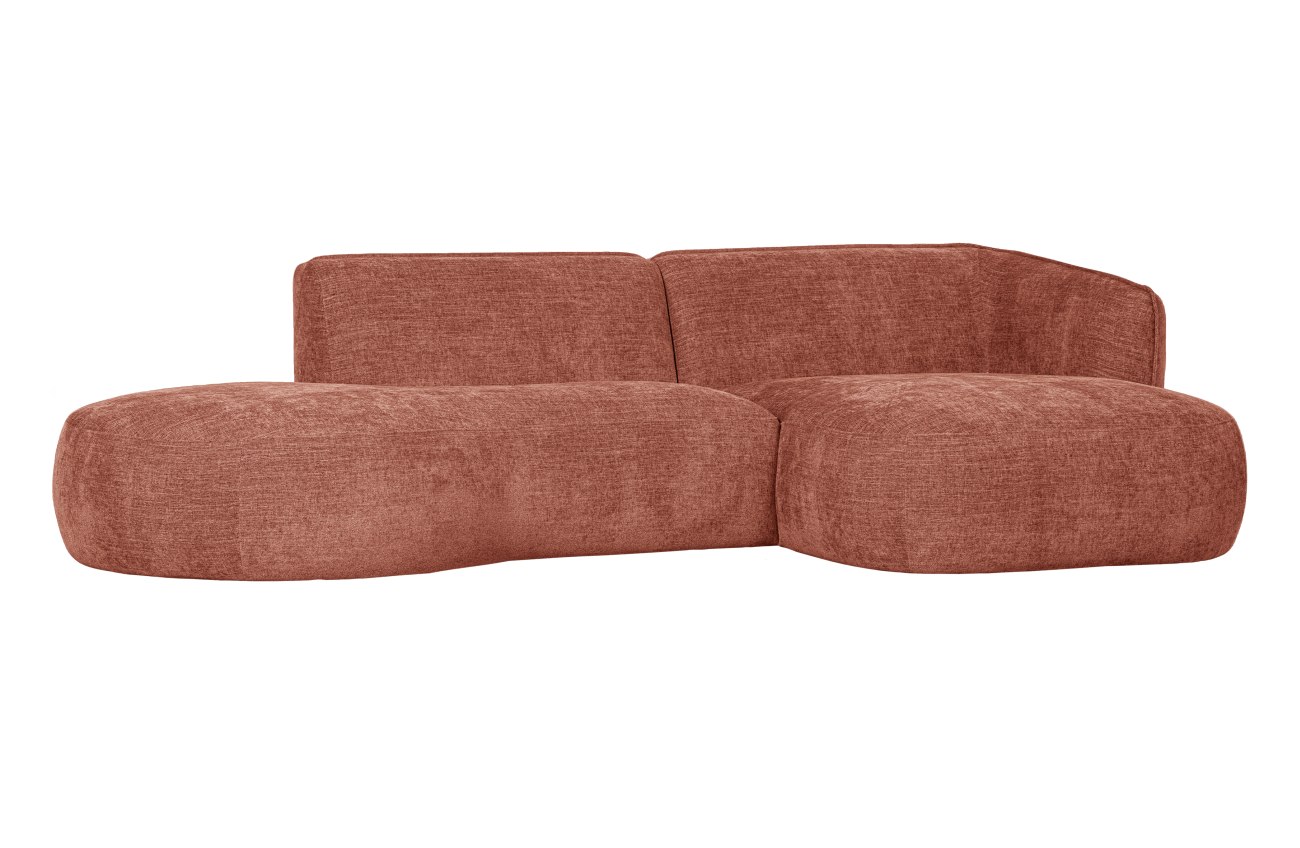 Ecksofa Polly aus Webstoff Rechts, Rosa