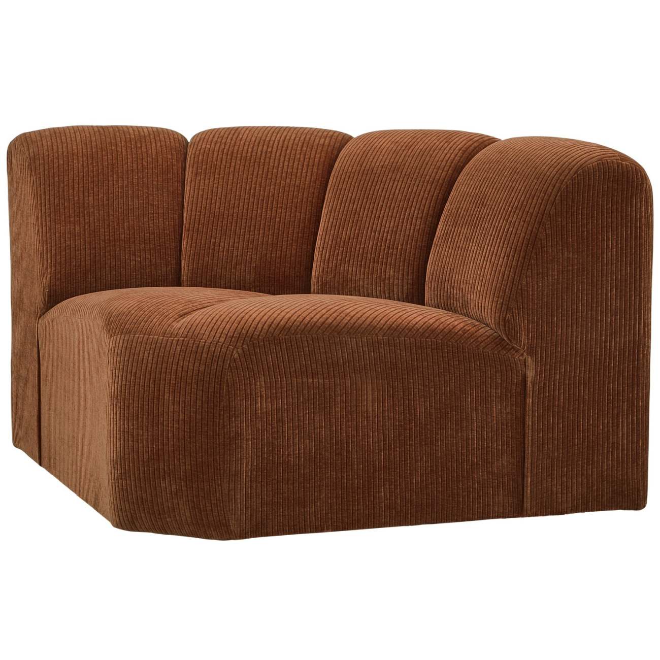 Modulsofa Mojo Flachcord Eck-Element, Rostbraun