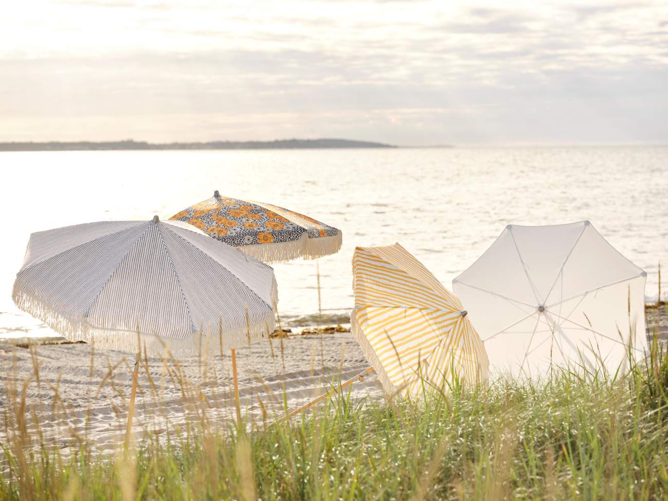 Sonnenschirm Gatsby Ø 185 cm, Grau / Weiß