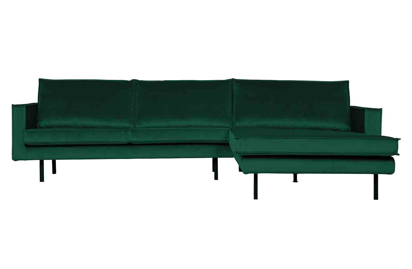 Ecksofa Rodeo Chaiselongue Samt, rechts Grün