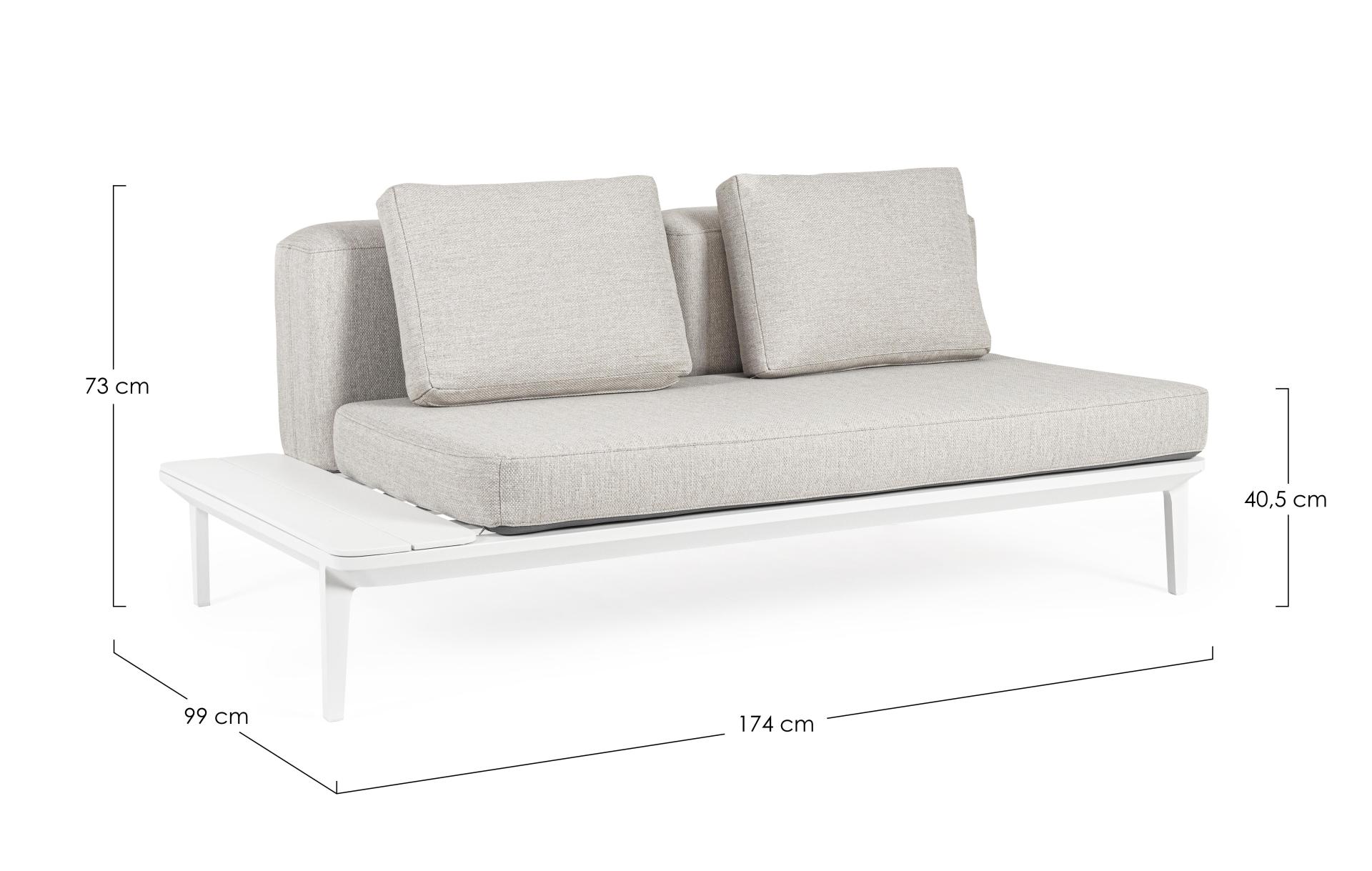 Sofa Matrix aus Aluminium, Weiß